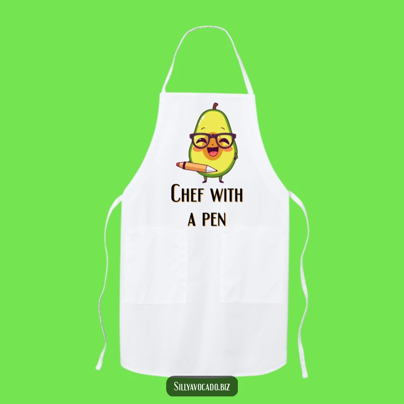 Funny Avocado Writer Apron - Chef's Smart and Humorous Gift