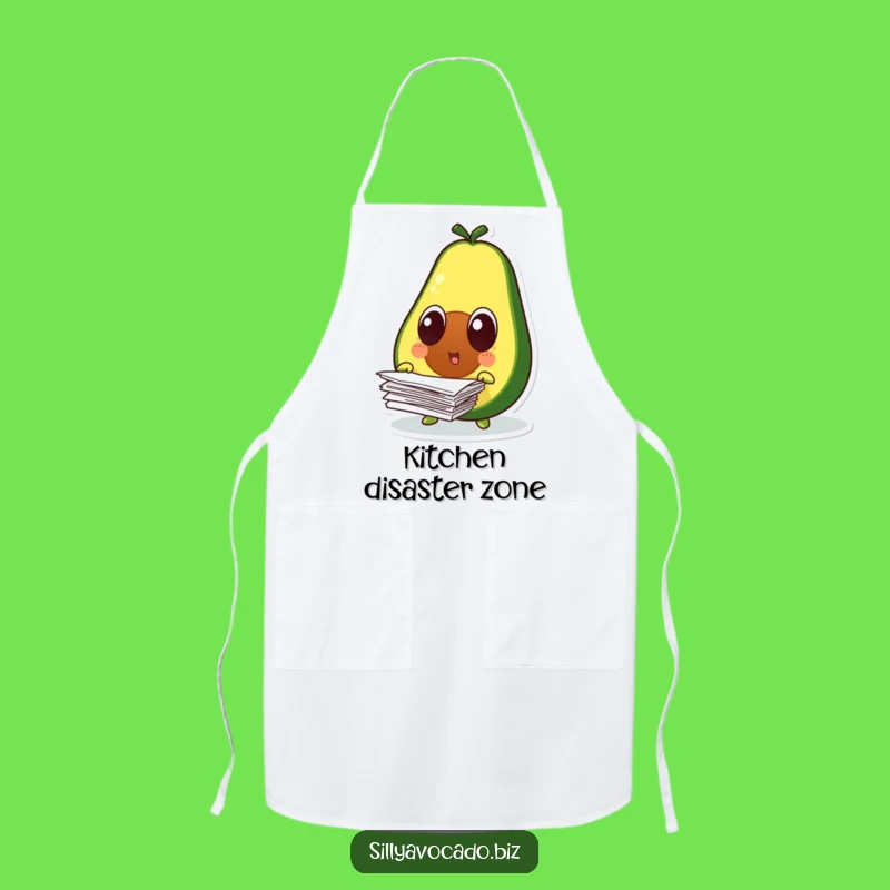Funny Surprised Avocado Apron - Hilarious Paper Drop Kitchen Gift
