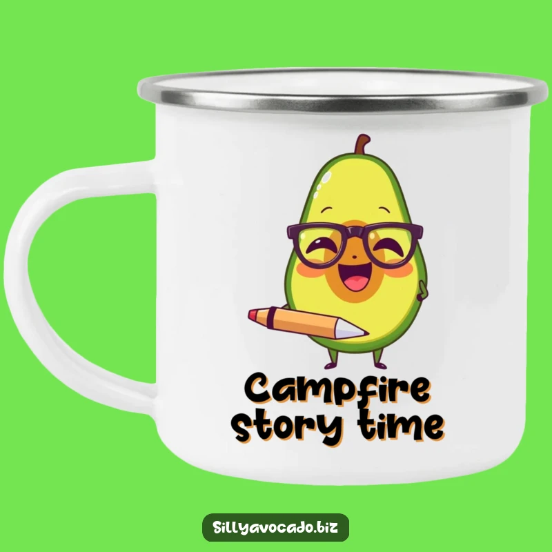Funny Avocado Scholar Camping Mug - Intellectual Outdoor Fun Gift