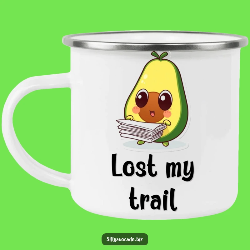 Funny Surprised Avocado Camping Mug - Hilarious Outdoor Paper Drop Cup
