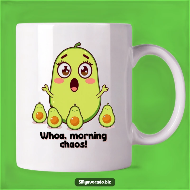 Funny Surprised Avocado Juggling Mug - Hilarious Gift for Busy Multitaskers!