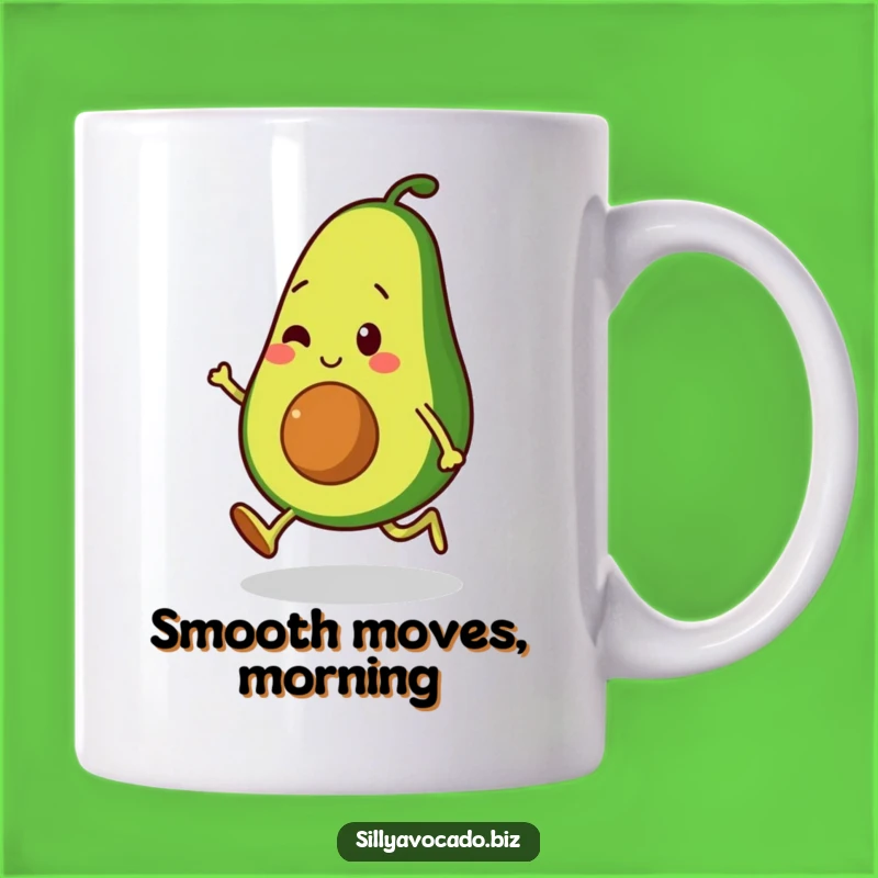 Funny Moonwalking Avocado Mug: Bouncy Character Dance - Perfect Funny Gift!