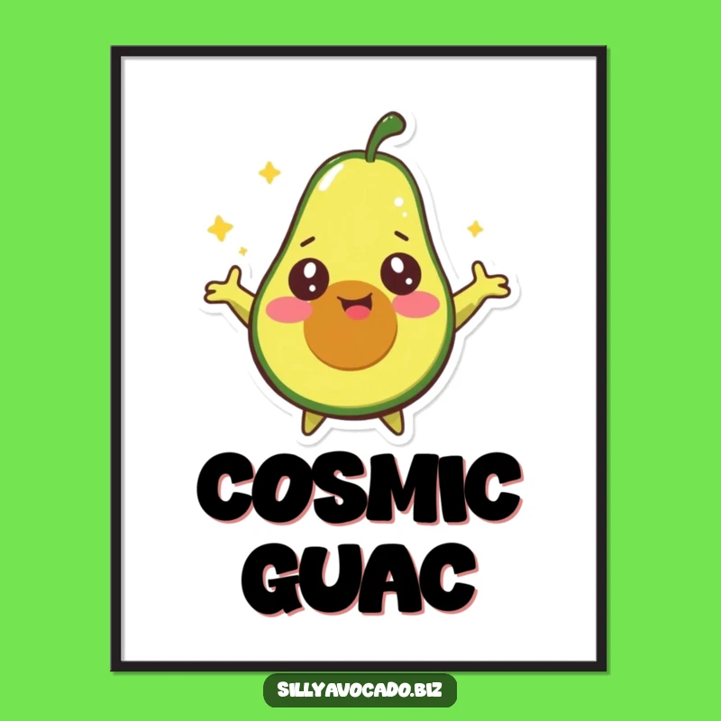 Funny Starry Avocado Digital Print: Instant Whimsical Wall Art