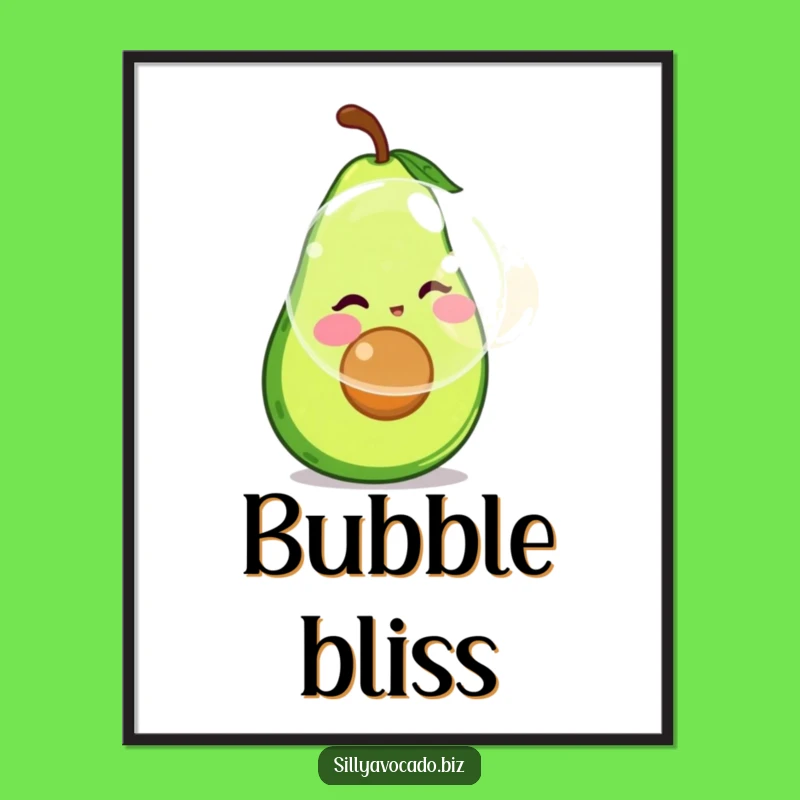 Funny Bubble Avocado Digital Art Print - Instant Playful Decor!