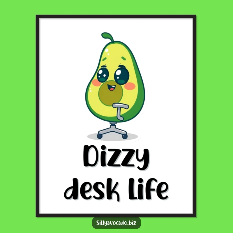 Funny Dizzy Avocado Digital Art - Hilarious Office Spin Printable Gift