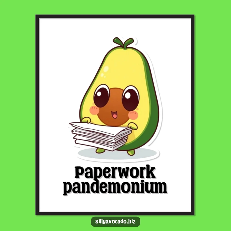 Funny Surprised Avocado Digital Art - Hilarious Paper Drop Printable