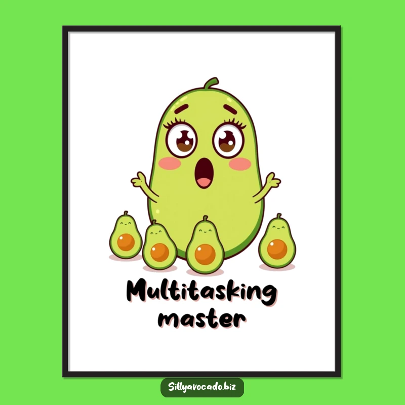 Funny Surprised Avocado Juggling Digital Art Print - Instant Whimsical Decor!