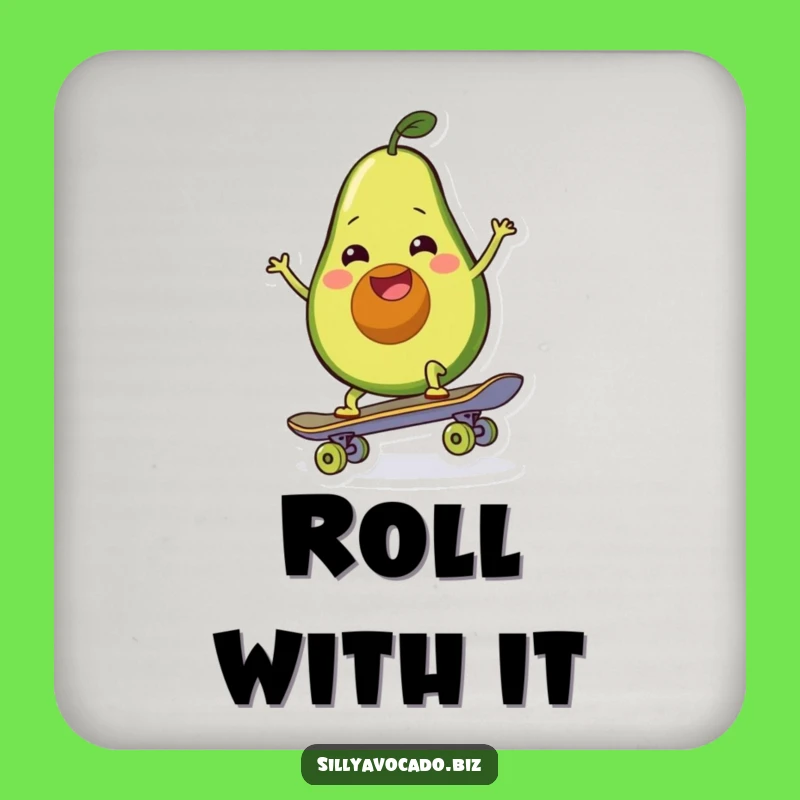Funny Skate Avocado Drink Coaster - Hilarious Protection for Your Surfaces!