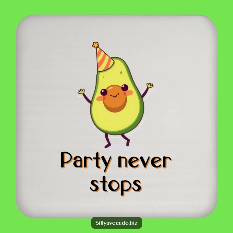 Funny Party Avocado Coaster: Dancing Character Protection - Cute Funny Gift!