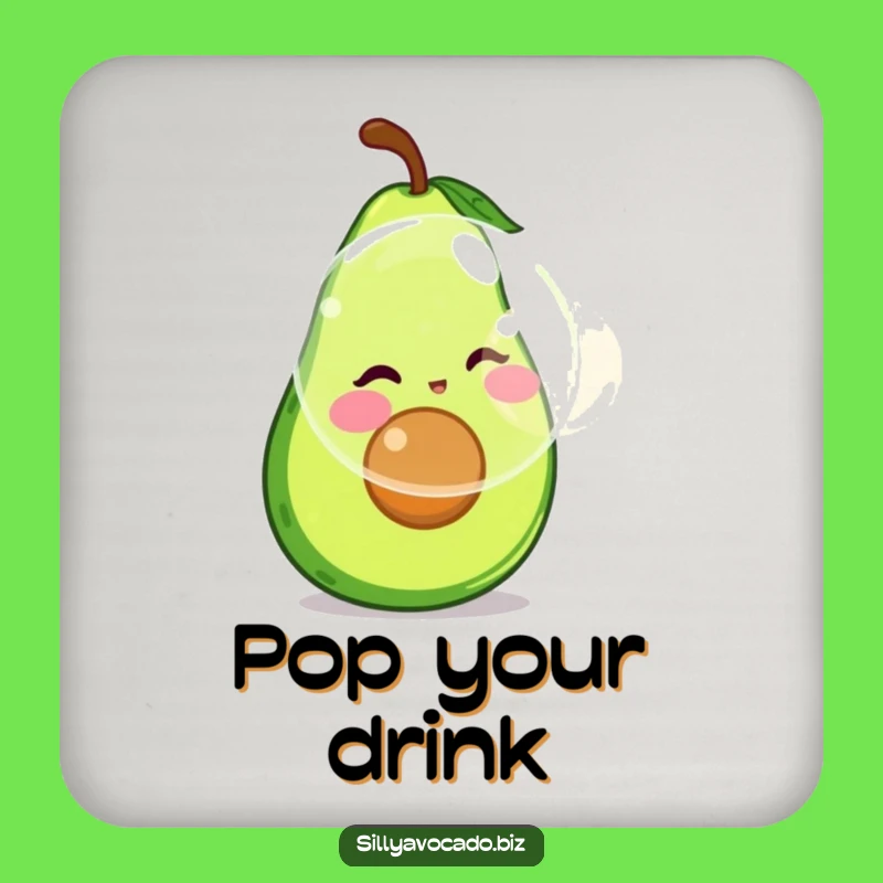 Funny Bubble Avocado Drink Coaster - Hilarious Protection for Your Surfaces!