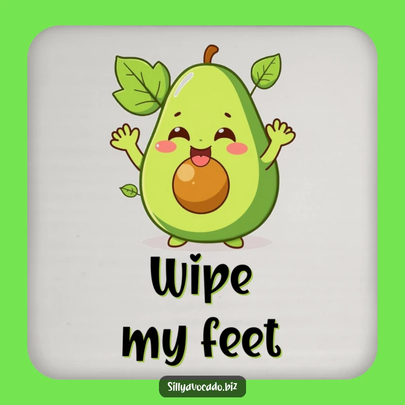 Funny Waving Avocado Coaster: Giggling Character Protection - Cute Funny Gift!