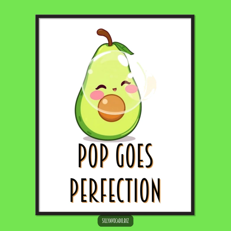 Funny Bubble Avocado Art Poster - Hilarious Wall Decor for a Playful Touch!