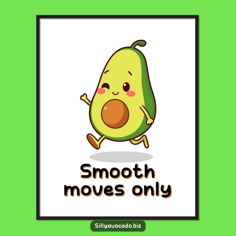 Funny Moonwalking Avocado Poster: Groovy Character Art - Unique Funny Gift!
