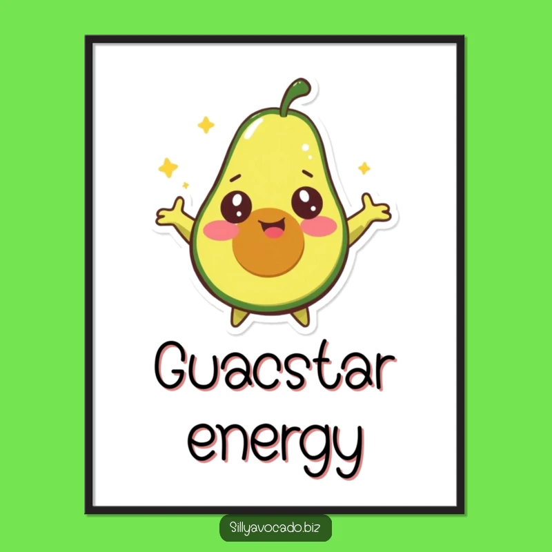 Funny Starry Avocado Poster: Whimsical Wall Art for a Happy Space
