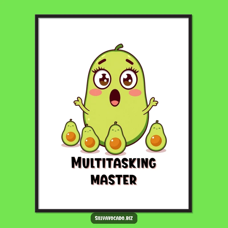 Funny Avocado Juggling Art Poster - Hilarious Wall Decor for a Whimsical Touch!