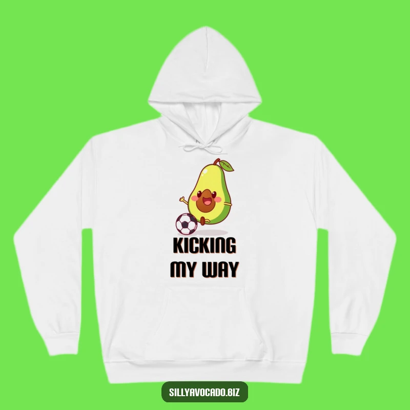 Funny Avocado Soccer Fan Hoodie - Cozy and Hilarious Warmth for Game Day