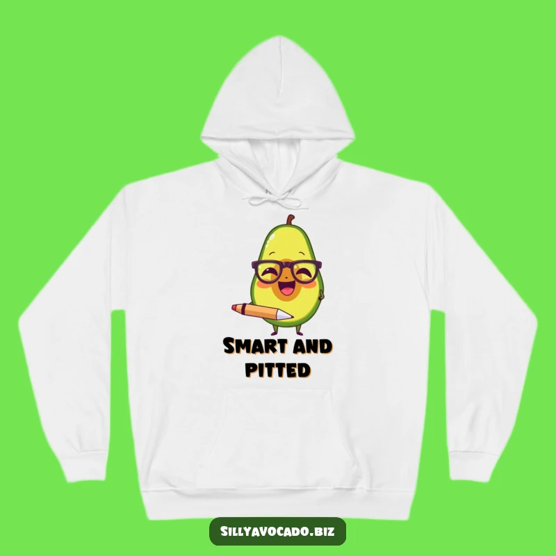 Funny Avocado Scholar Hoodie - Cozy Wit and Humorous Gift