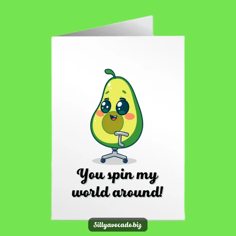 Free Printable Dizzy Avocado Congrats Card - Hilarious Office Chair Spin Downloadable