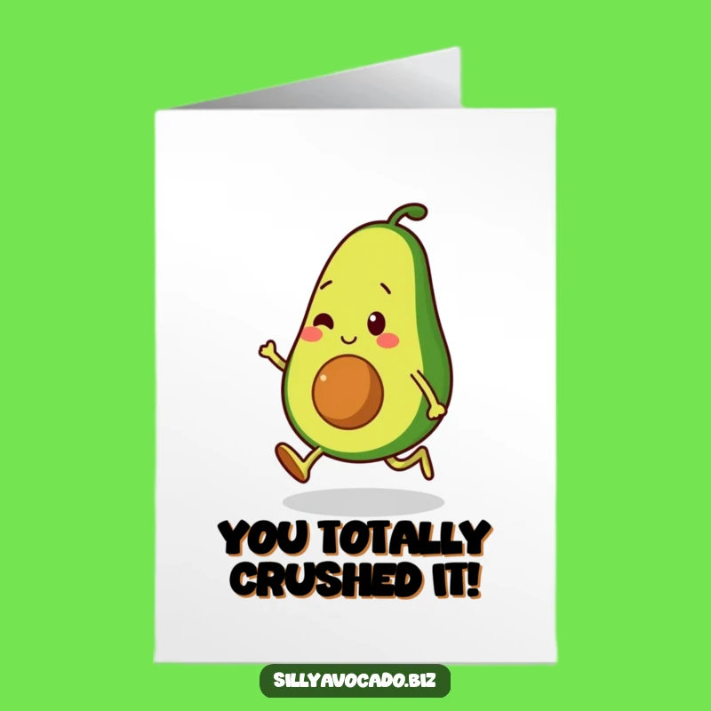 Free Printable Avocado Moonwalk Congrats Card: Funny Downloadable Gift for a Smooth Win!