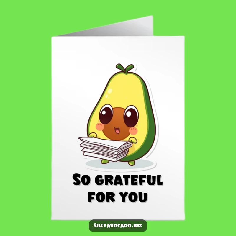 Free Printable Surprised Avocado Thank You Card - Funny Paper Drop Downloadable