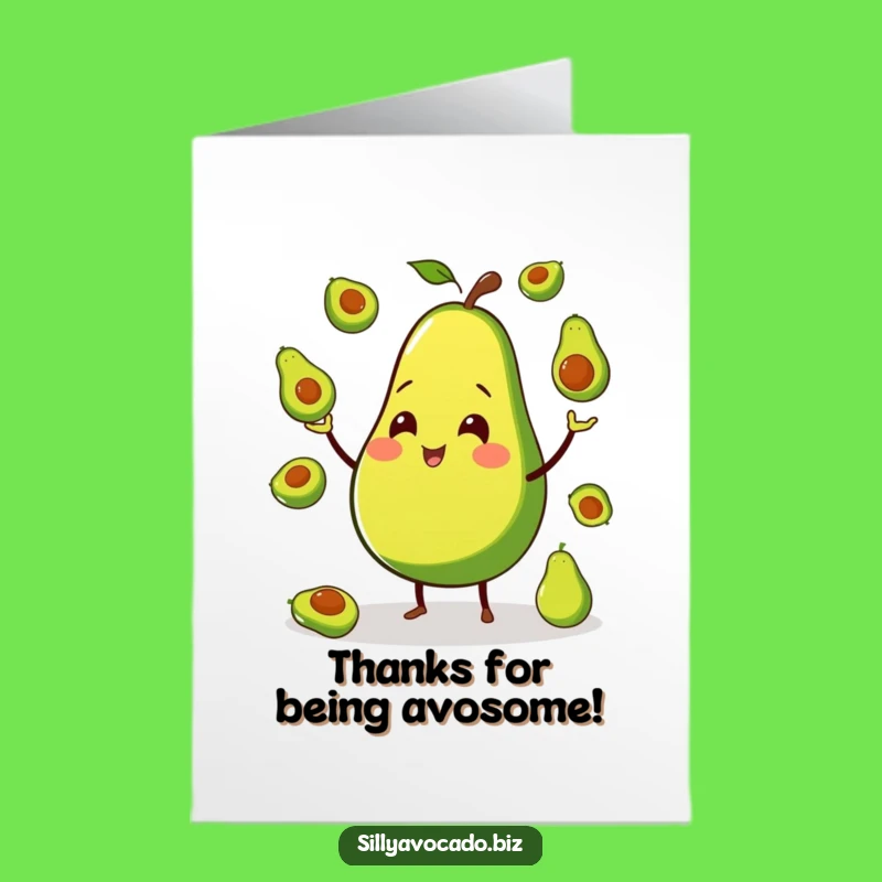 Free Printable Thank You Card: Juggling Avocado - Downloadable Gratitude!