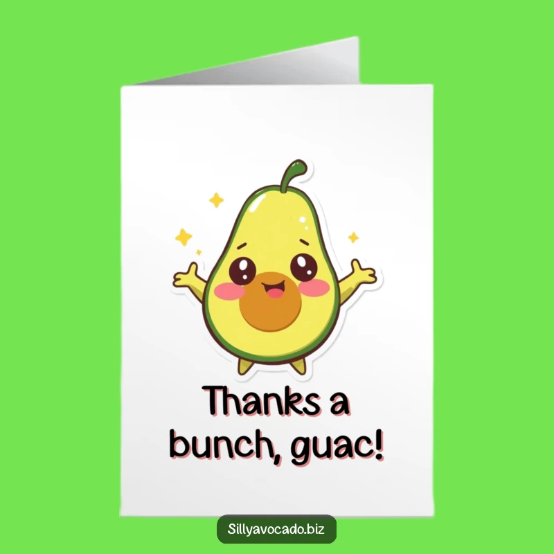 Free Printable Thanks-a-cado Card: Funny Avocado Thank You Downloadable Greeting