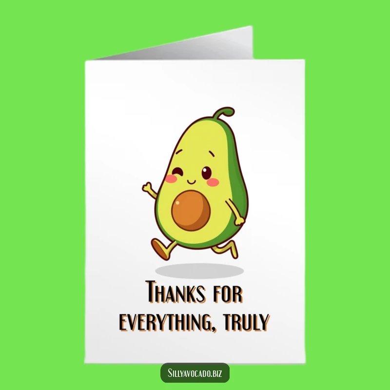 Free Printable Avocado Moonwalk Thank You Card: Funny Downloadable Gift for Smooth Gratitude!
