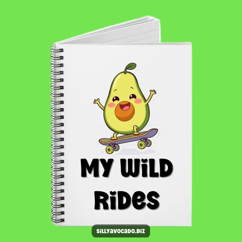 Funny Skate Avocado Notebook - Hilarious Journal for Ideas on the Go!