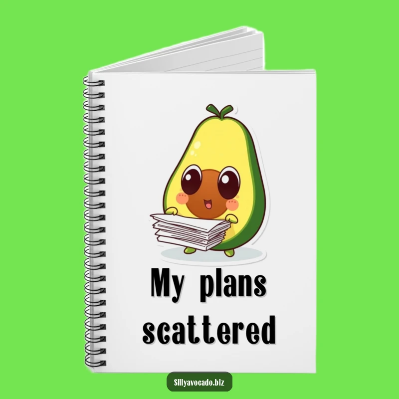 Funny Surprised Avocado Notebook - Hilarious Paper Drop Journal