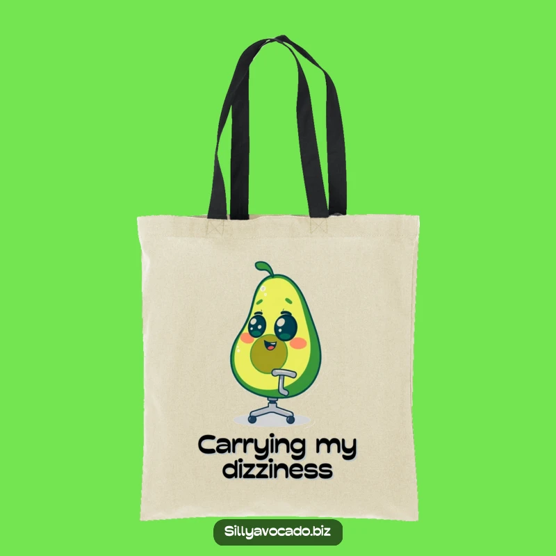 Funny Dizzy Avocado Tote Bag - Hilarious Office Spin Carry-All Gift