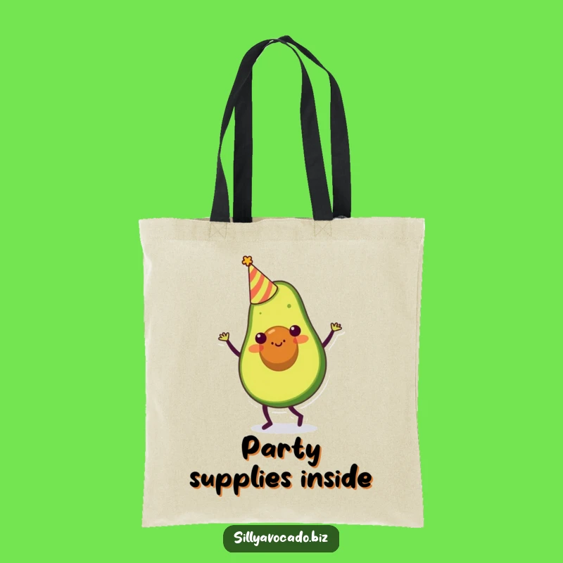 Funny Party Avocado Tote Bag: Dancing Character Fun - Perfect Funny Gift!